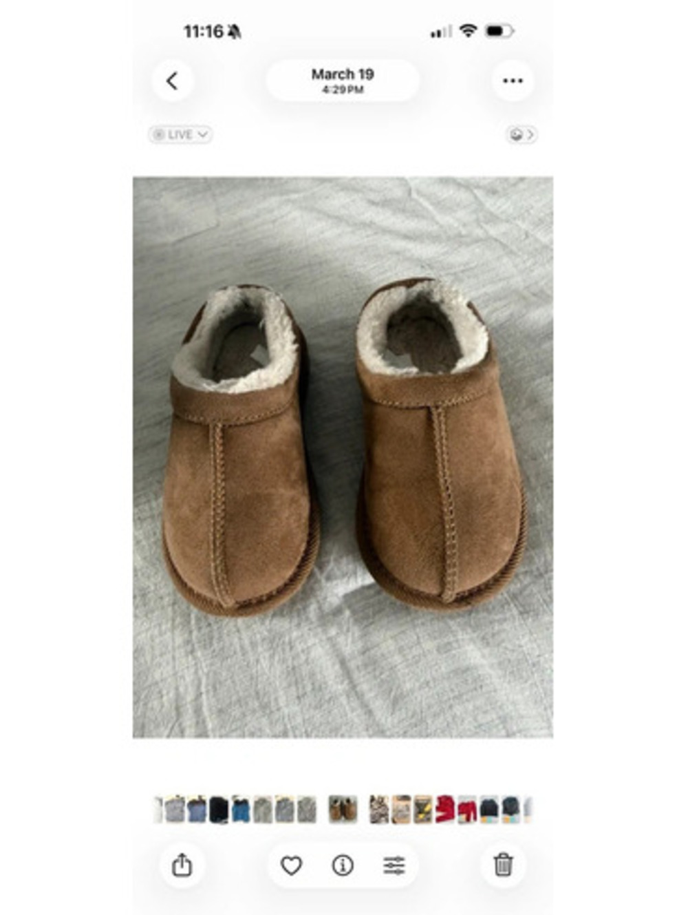 Cat and Jack tan mule slides 8c